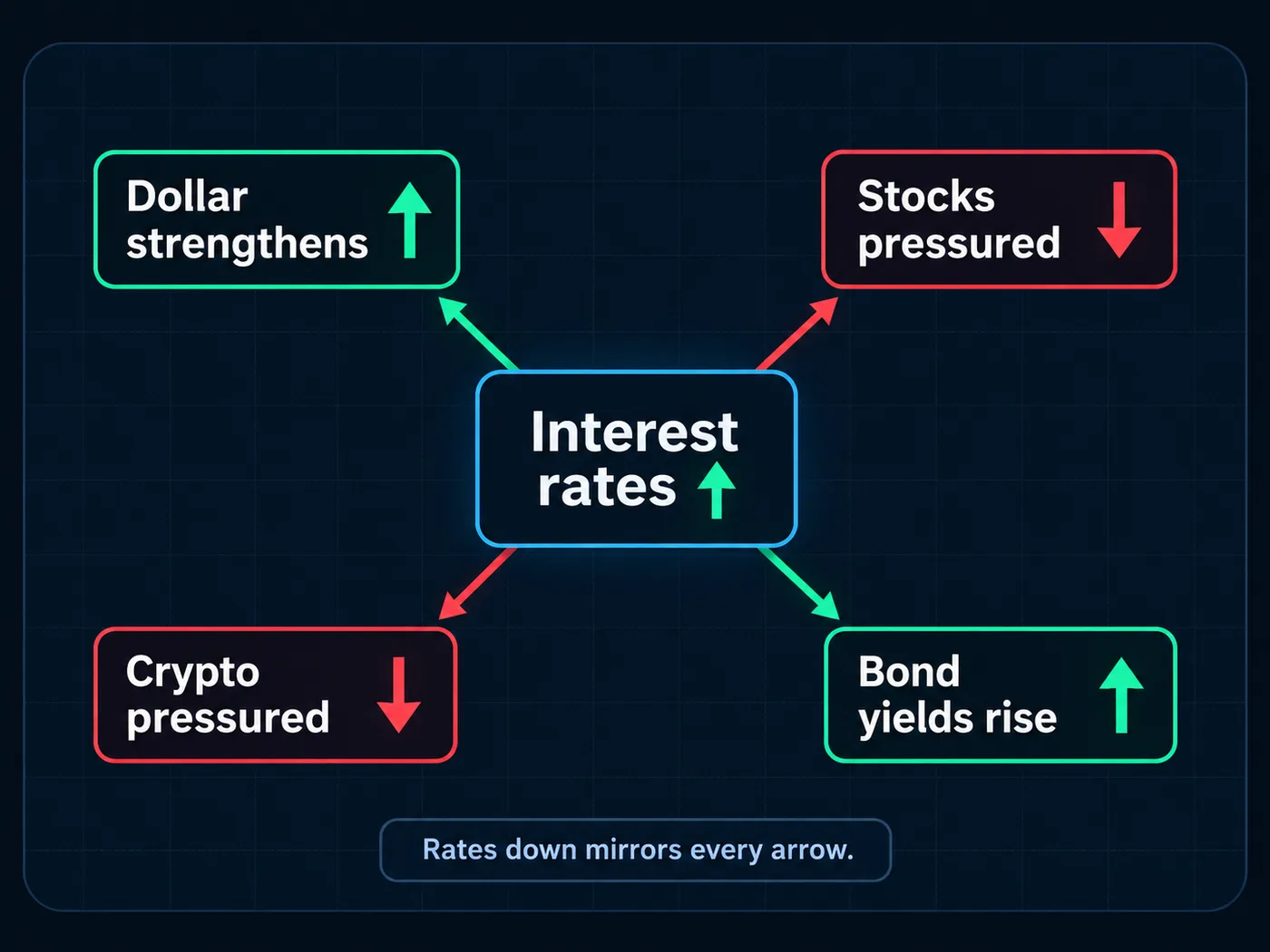 An illustration: a change in interest rates ripples out through the whole market.